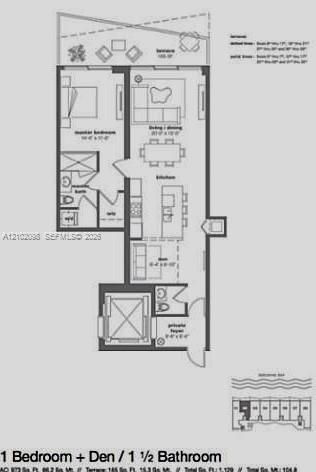 В аренду: $3,900 (1 спален, 1 ванн, 854 Квадратных фут)