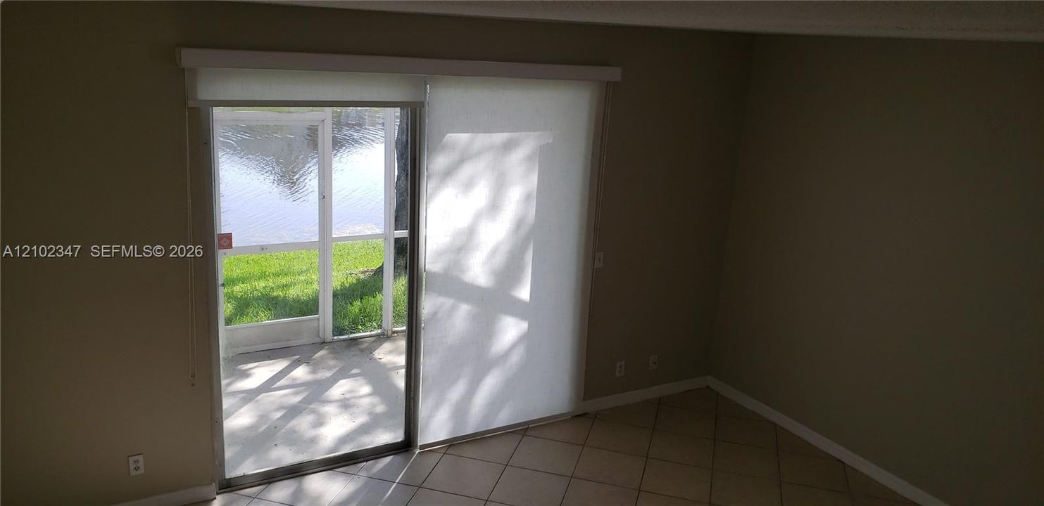 Sliding door to outside patio