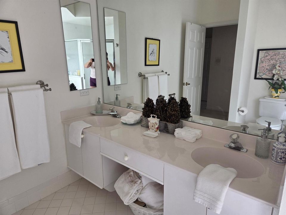 Master bathroom double sink and vanity