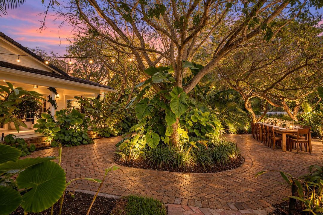 Twilight Tropical Courtyard Dinner