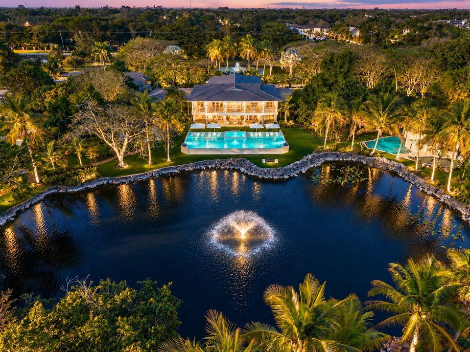 Twilight Estate with Fountains and Pools