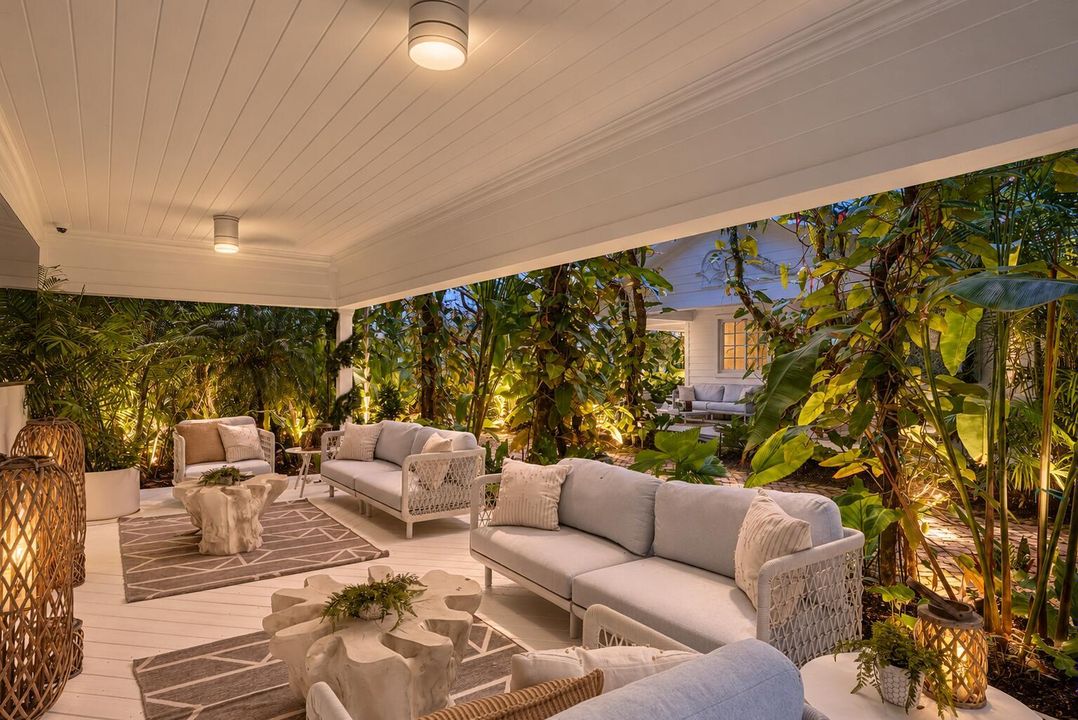 Twilight Patio with Tropical Uplighting