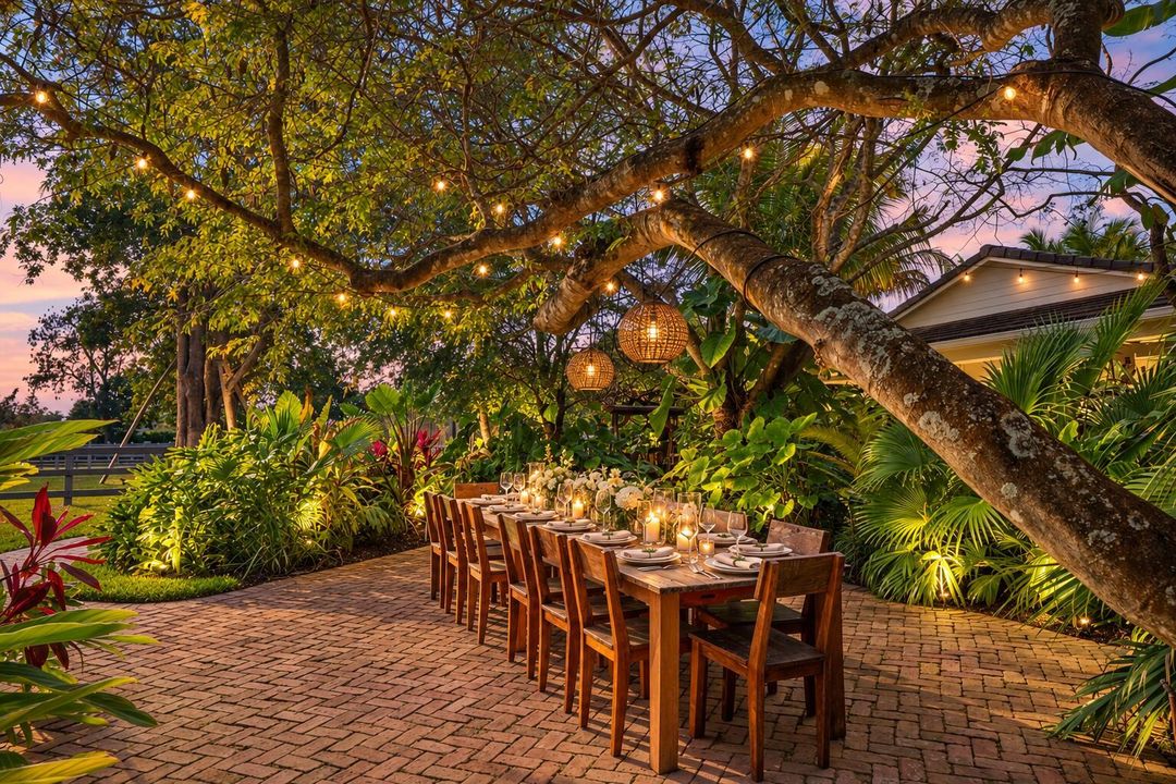 Elegant Twilight Patio Dinner Setting