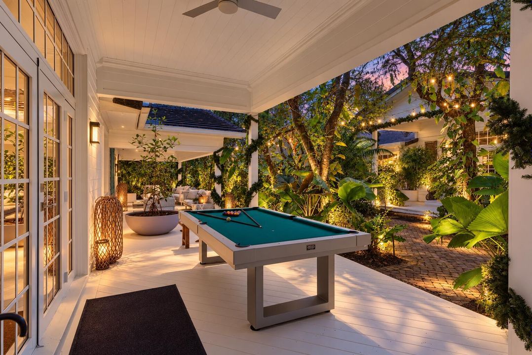 Luxury Tropical Courtyard at Blue Hour