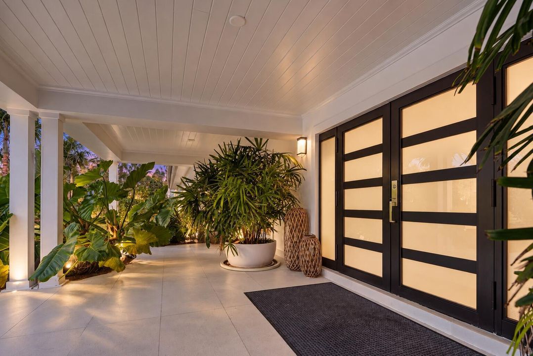 Luxury Tropical Entry at Twilight