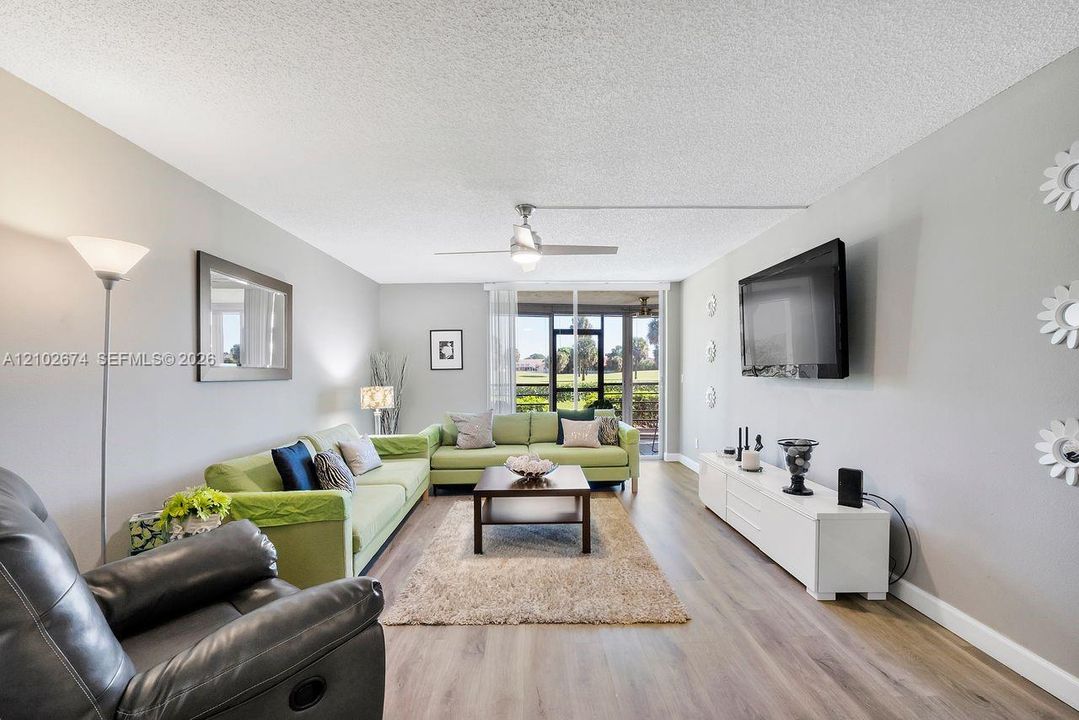 Beautiful and quiet golf course views from the living room