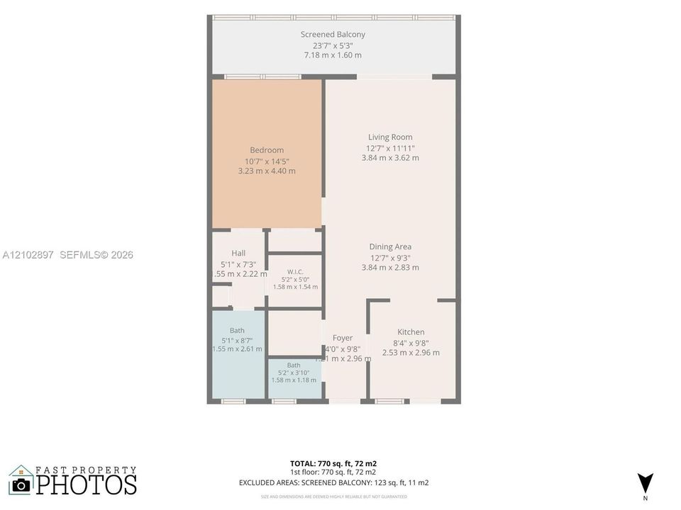 For Sale: $130,000 (1 beds, 1 baths, 775 Square Feet)