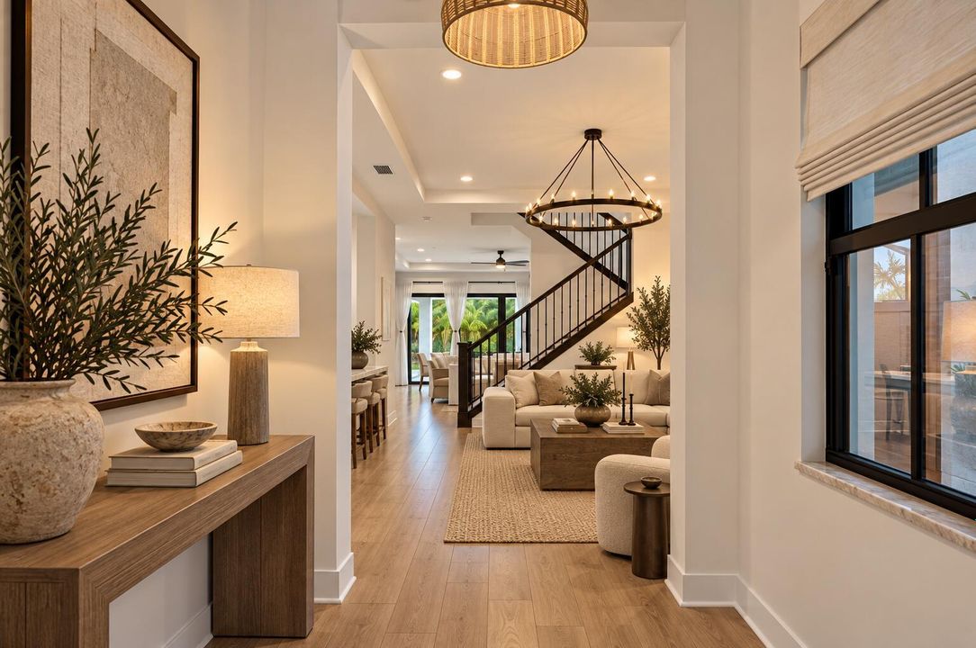 Warm Modern Farmhouse Foyer