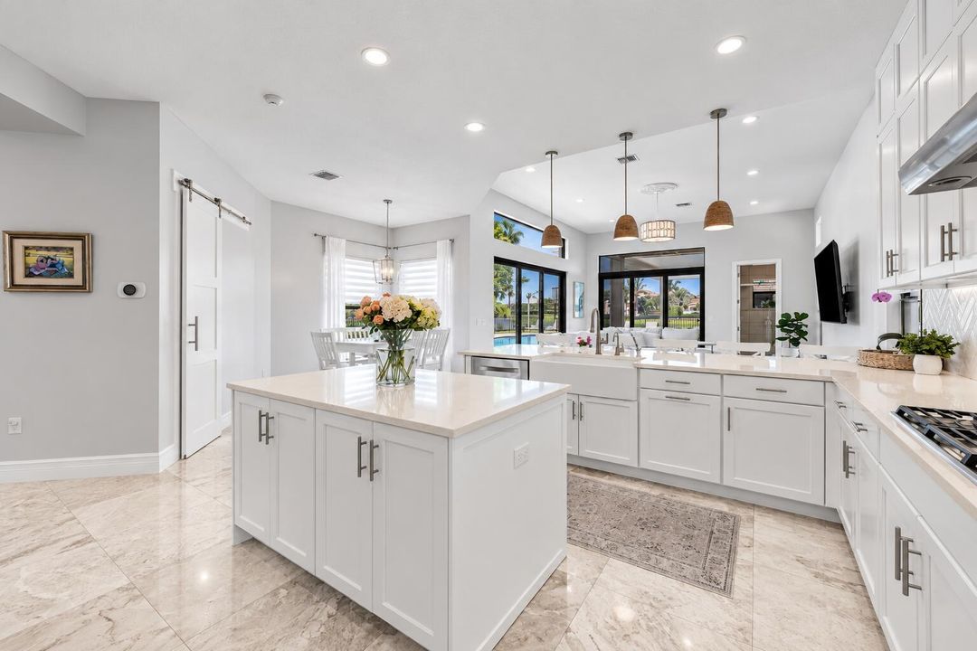 Coastal Kitchen with Pool Views