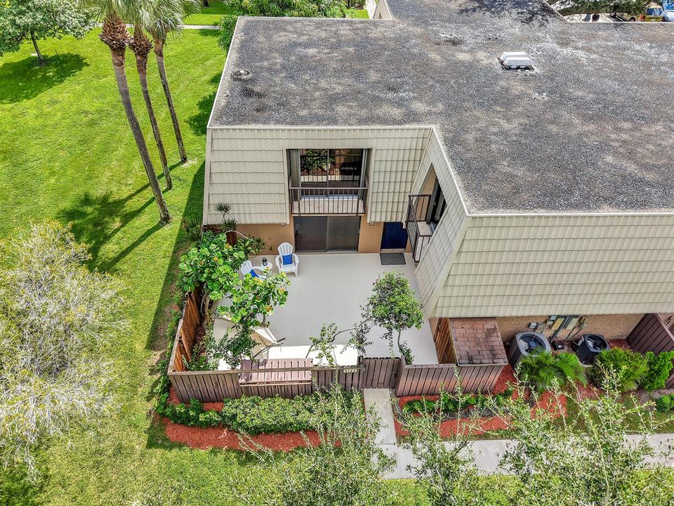 Aerial View of Townhome and patio