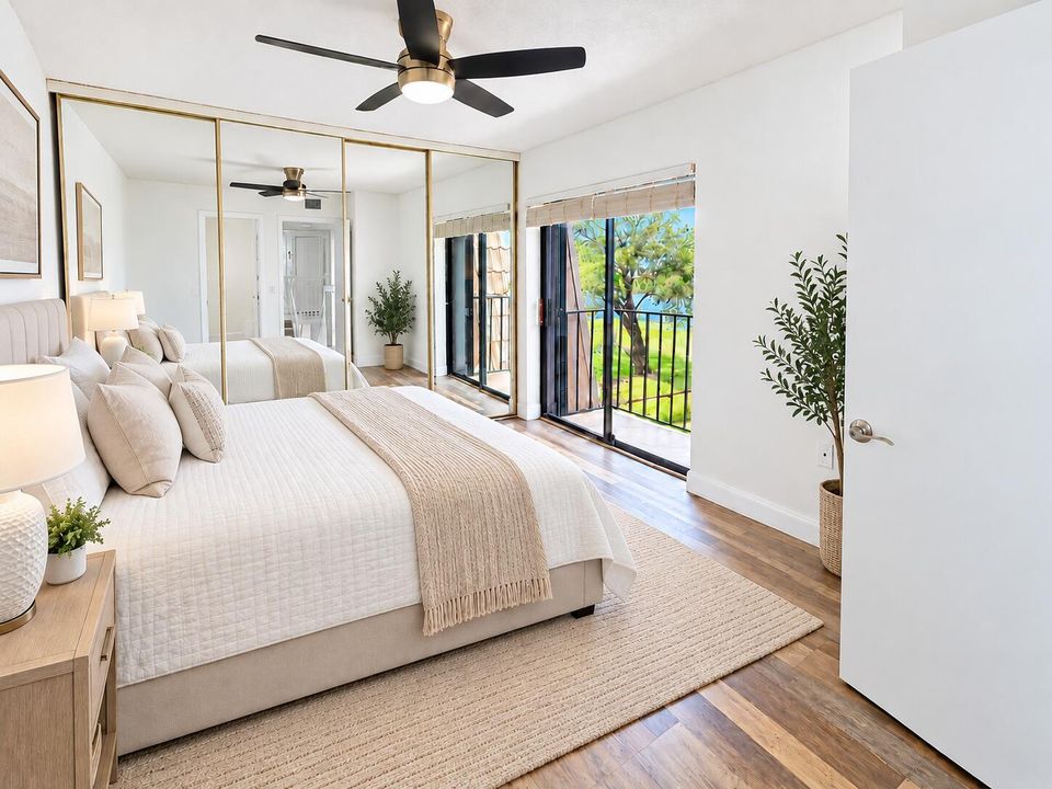 Virtually Staged Guest Bedroom with view