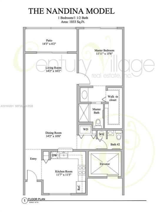 На продажу: $140,000 (1 спален, 1 ванн, 1033 Квадратных фут)