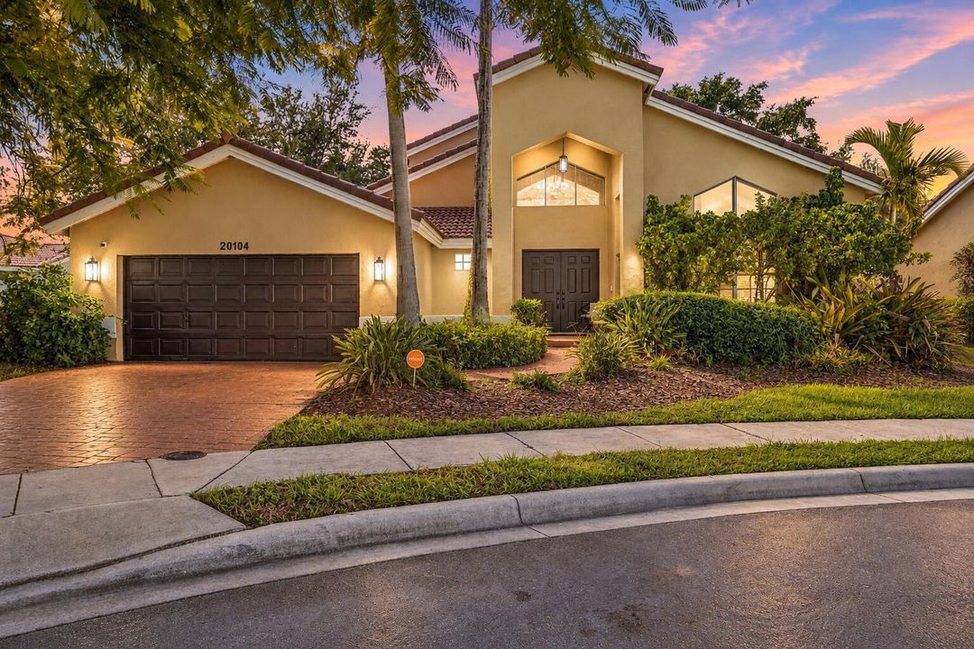 1-print-Twilight Tropical Home at Sunset