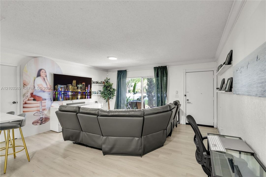 Wood-finish flooring throughout