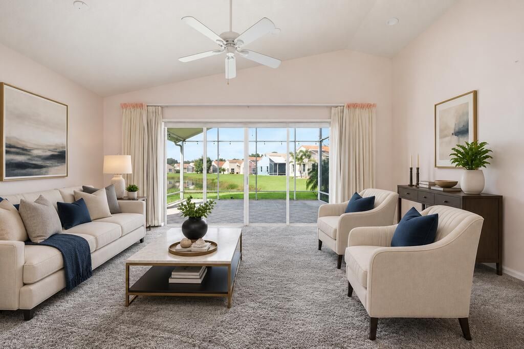 ContemporaryLivingRoomwithLakesideView