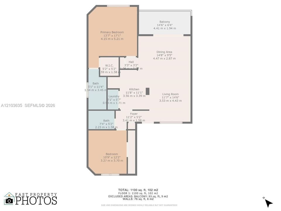 For Rent: $2,395 (2 beds, 2 baths, 1096 Square Feet)