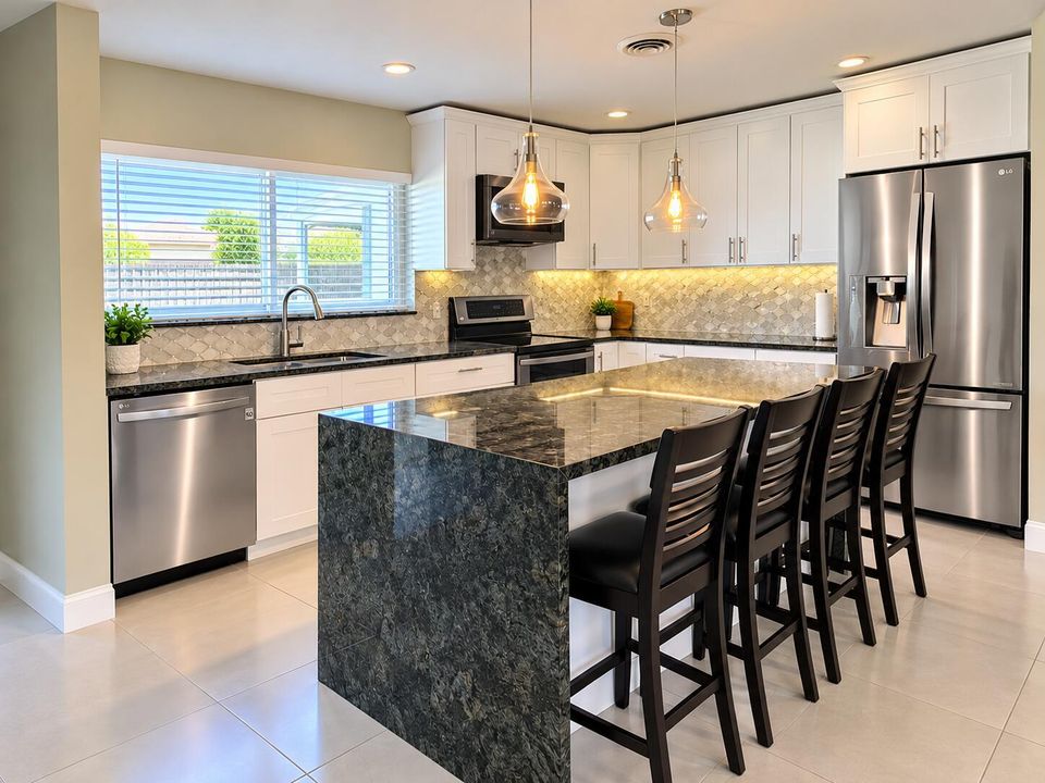 Modern Kitchen with Waterfall Island