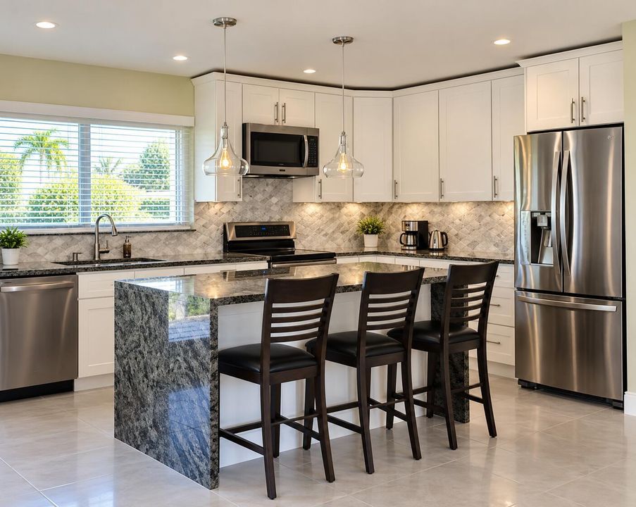 Bright Contemporary Kitchen with Island