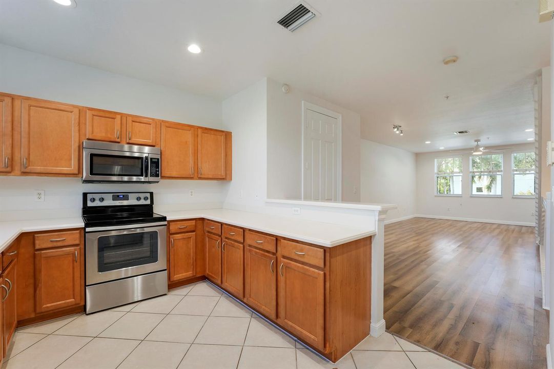 kitchen and living room