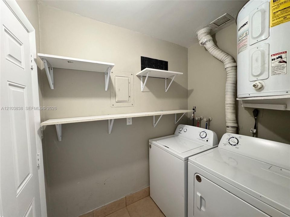 Storage space in laundry room