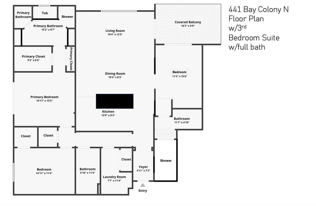 441 Bay Colony Floor Plan w-3rd bed suit