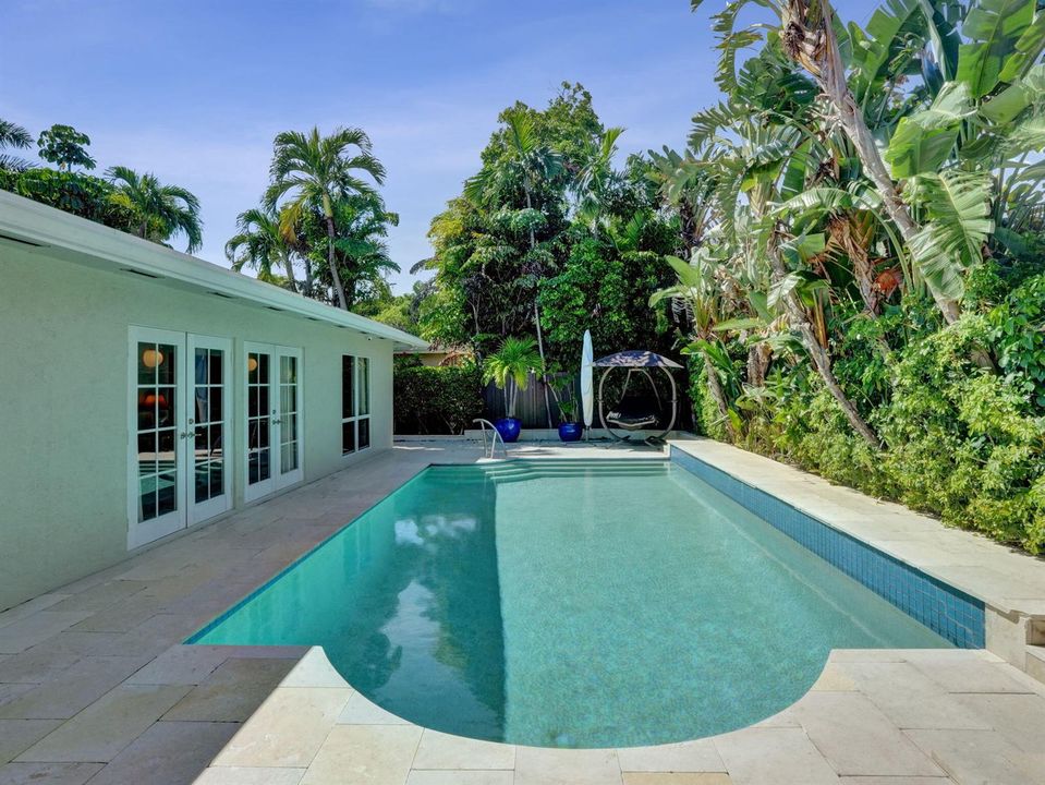 Heated Pool with waterfall feature