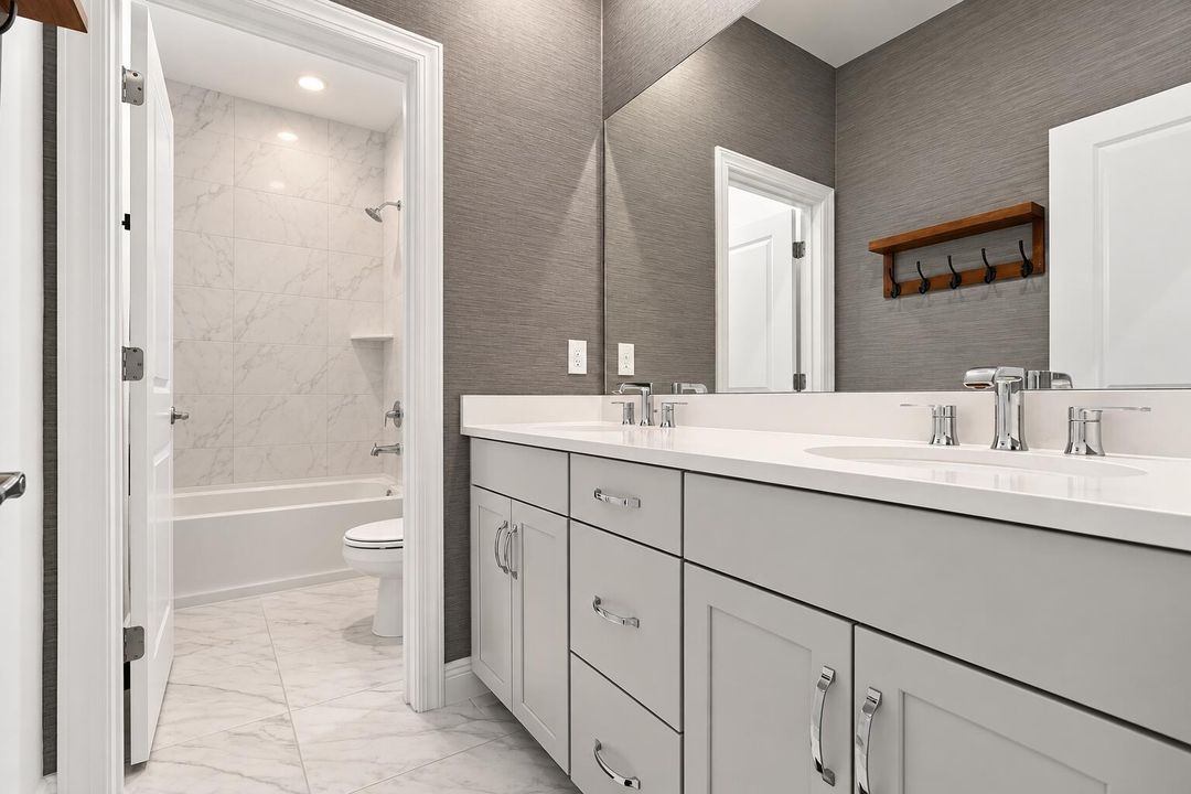 Modern Gray and White Bathroom Vanity