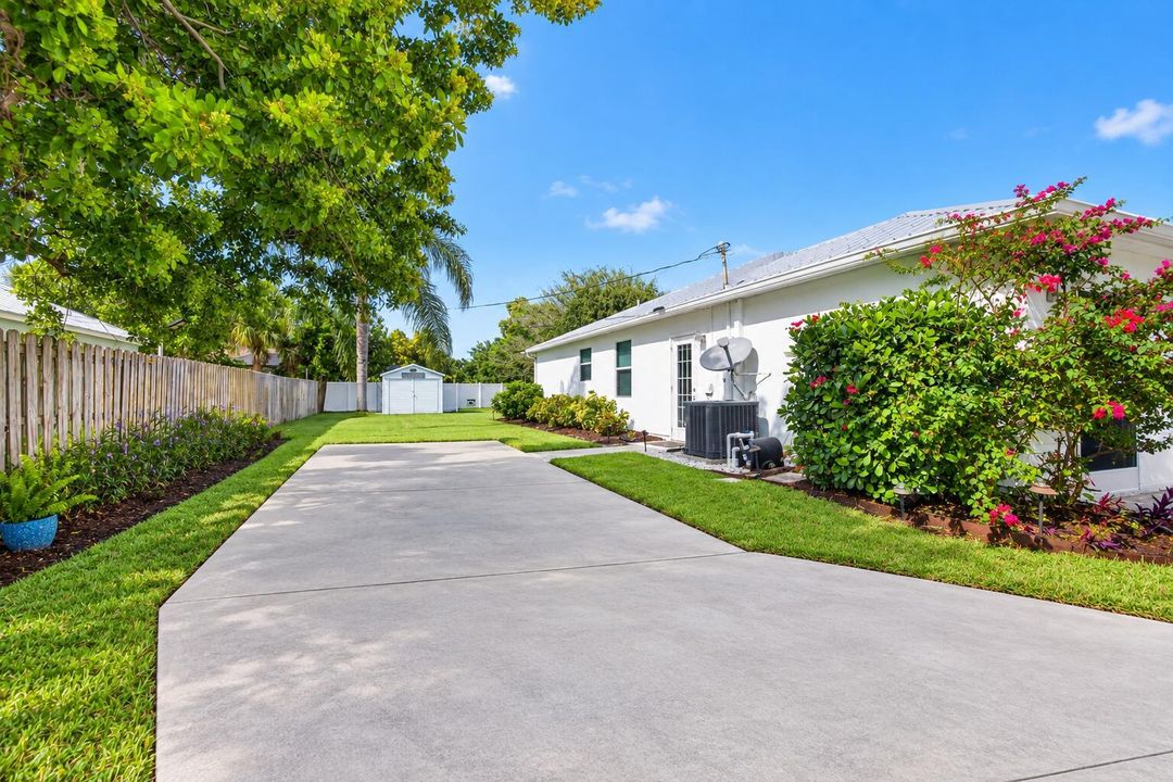 Sunny Suburban Garden Pathway