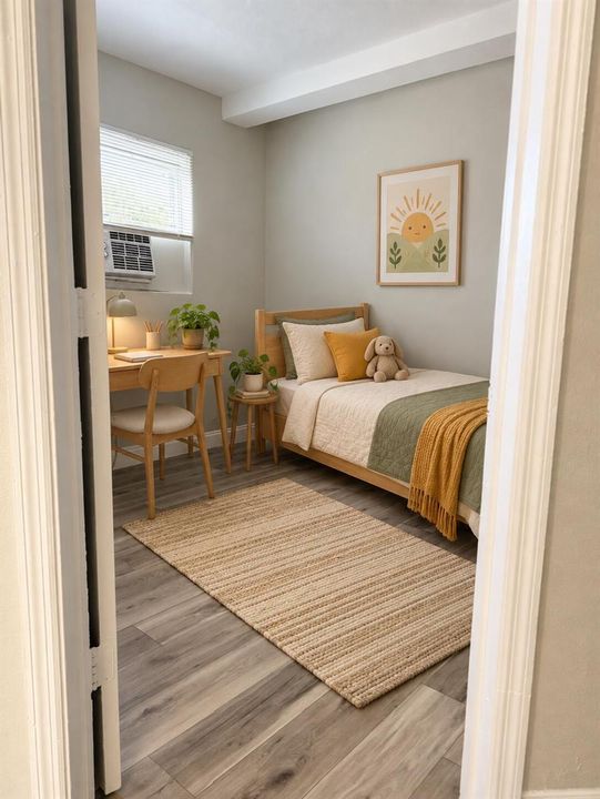 Cozy child's bedroom with study nook