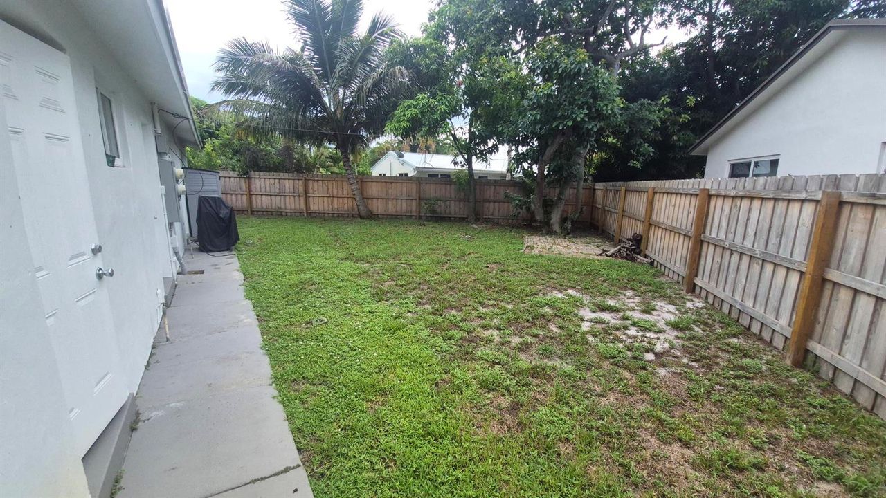 fenced backyard