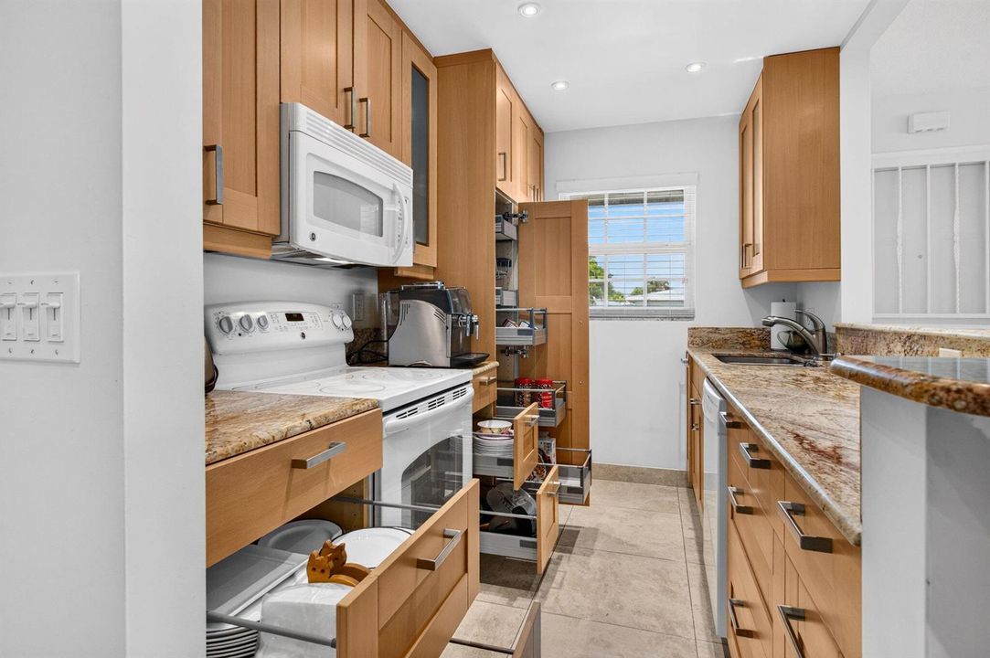 open concept kitchen with softclose pull