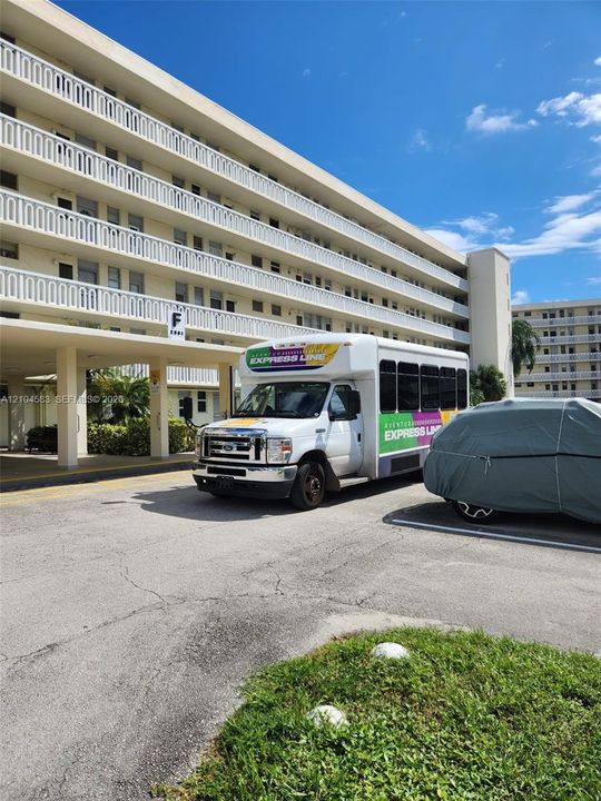 Shuttle pick up at the door.