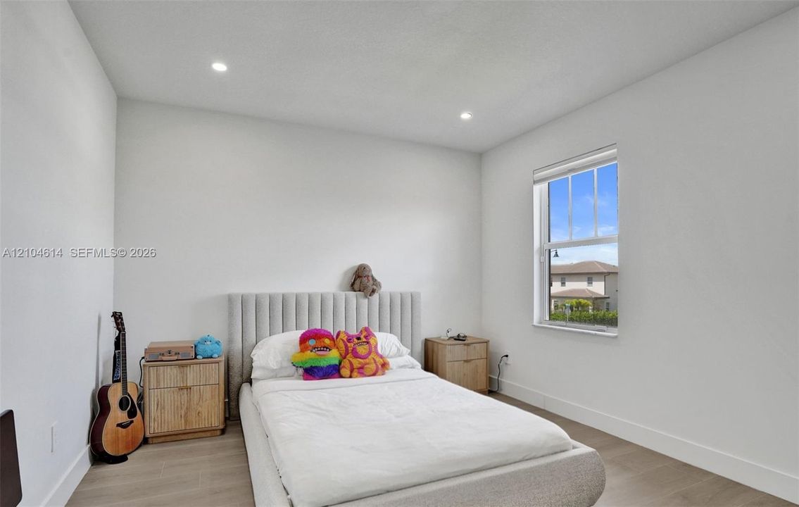 White walls and wood-look flooring
