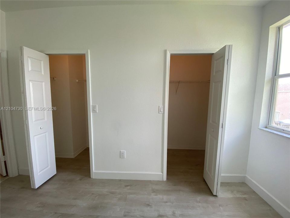 Master walk-in closets.