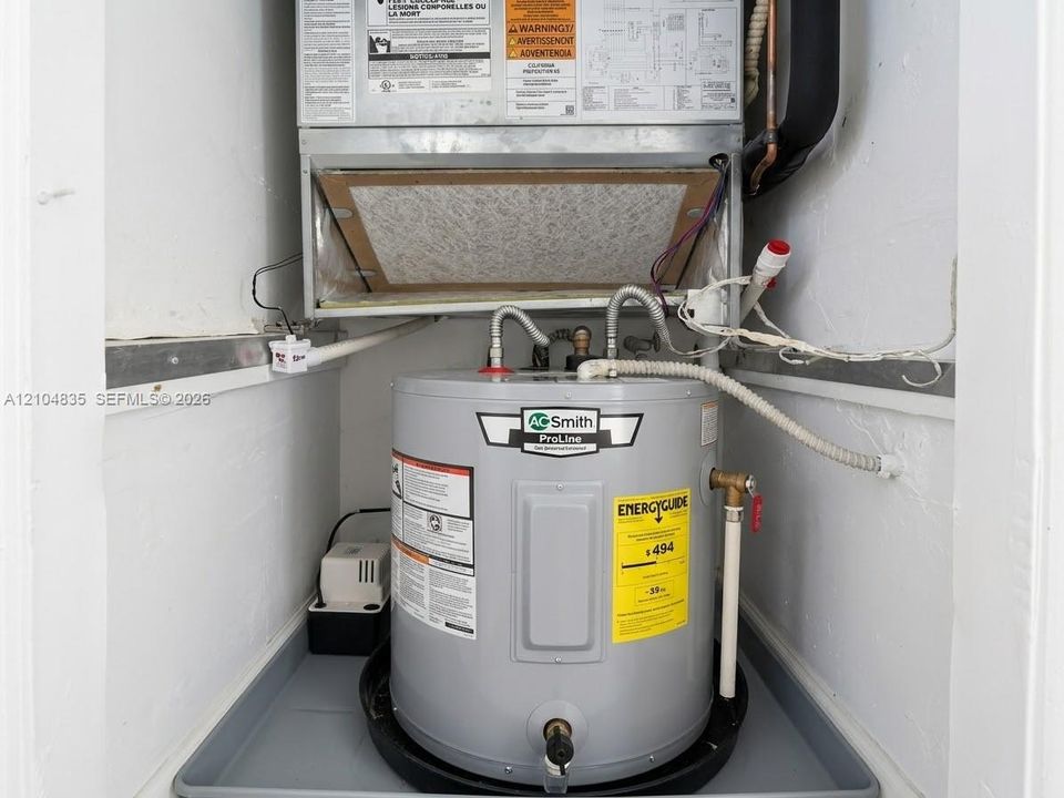 Mechanical closet featuring an A