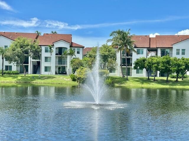 fountain on lake