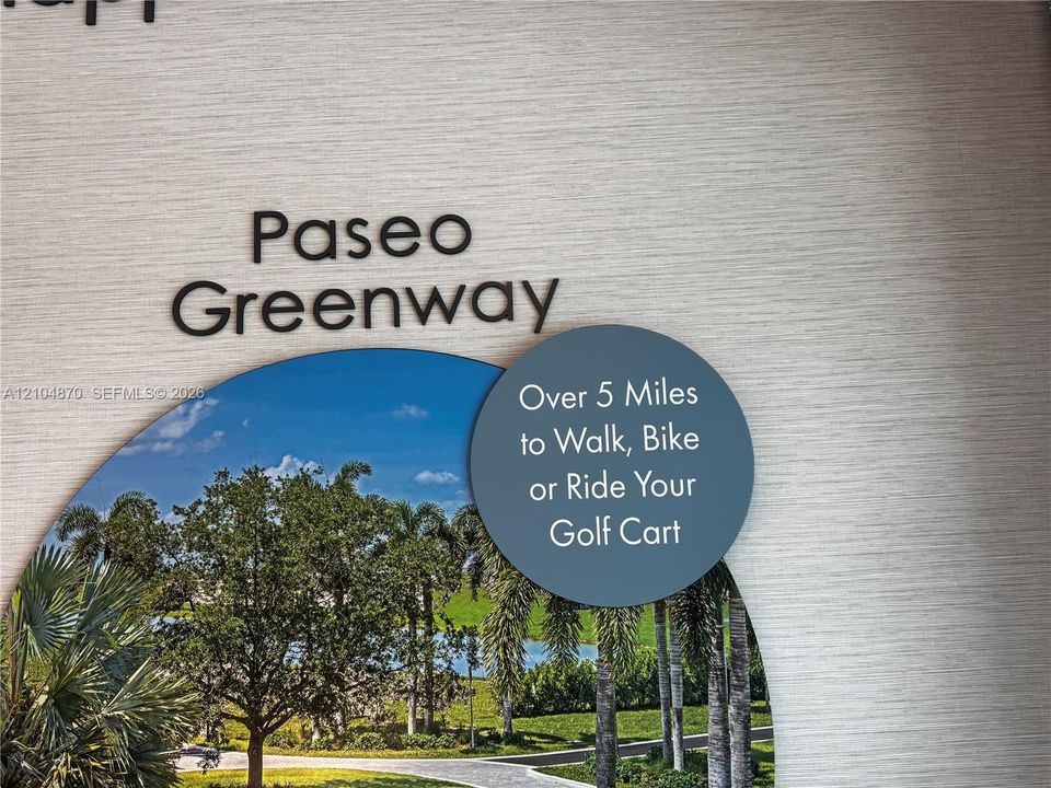 Property Amenity Disclosure. Outlining five miles of paved paths for multi-modal transit near the property