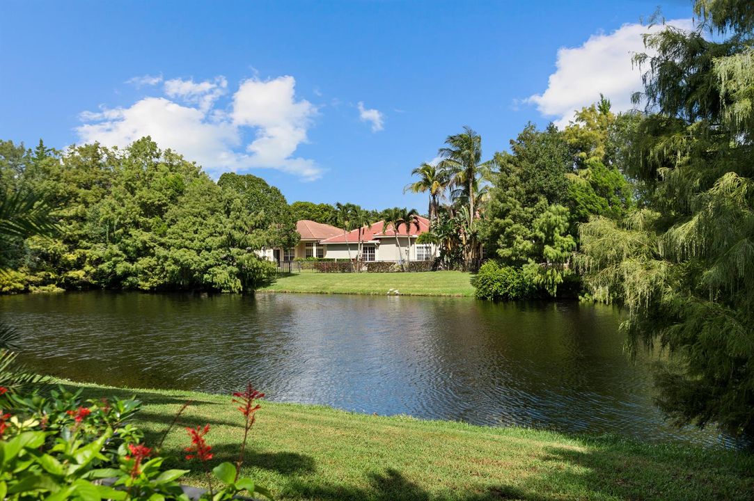 Backyard with gate to lake access