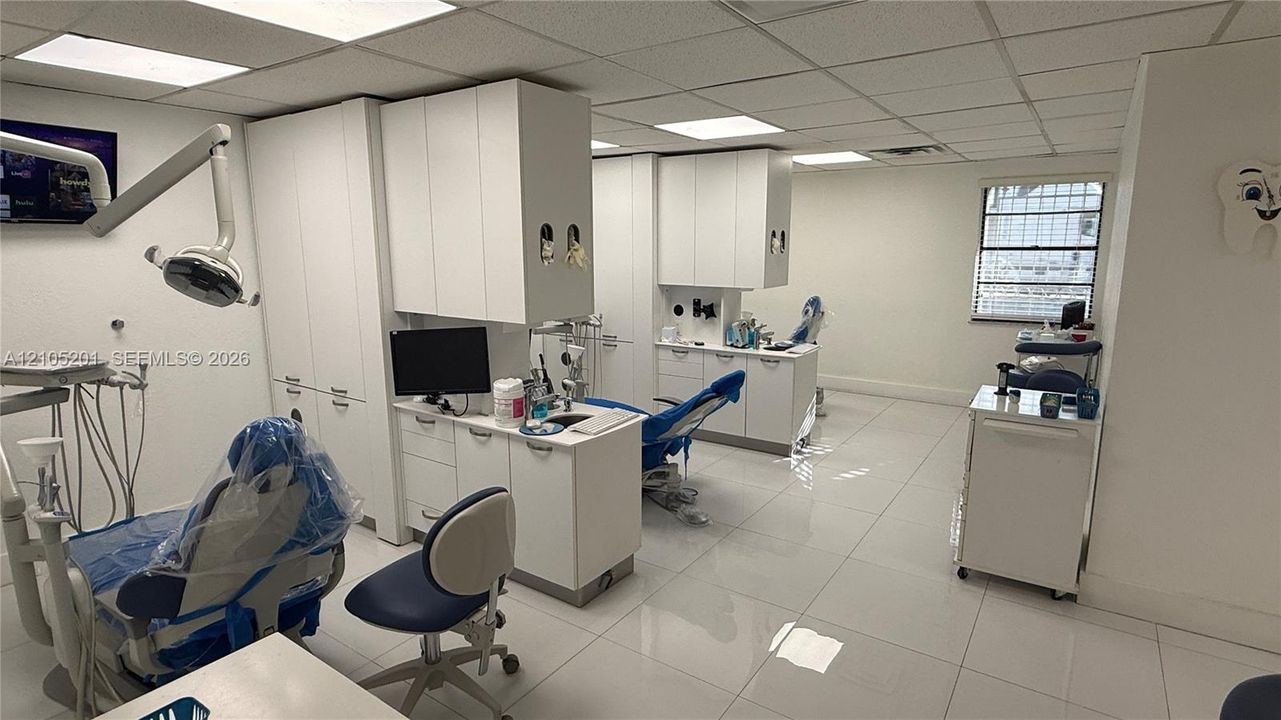White tile flooring