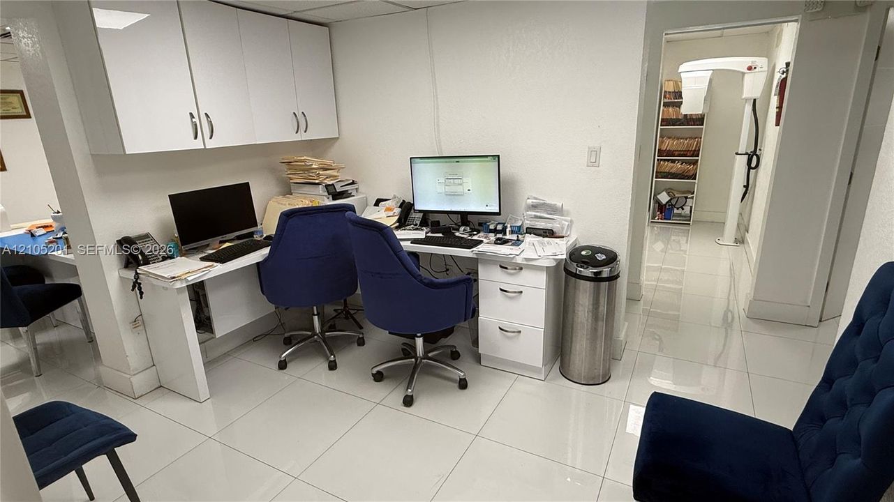 White tiled flooring