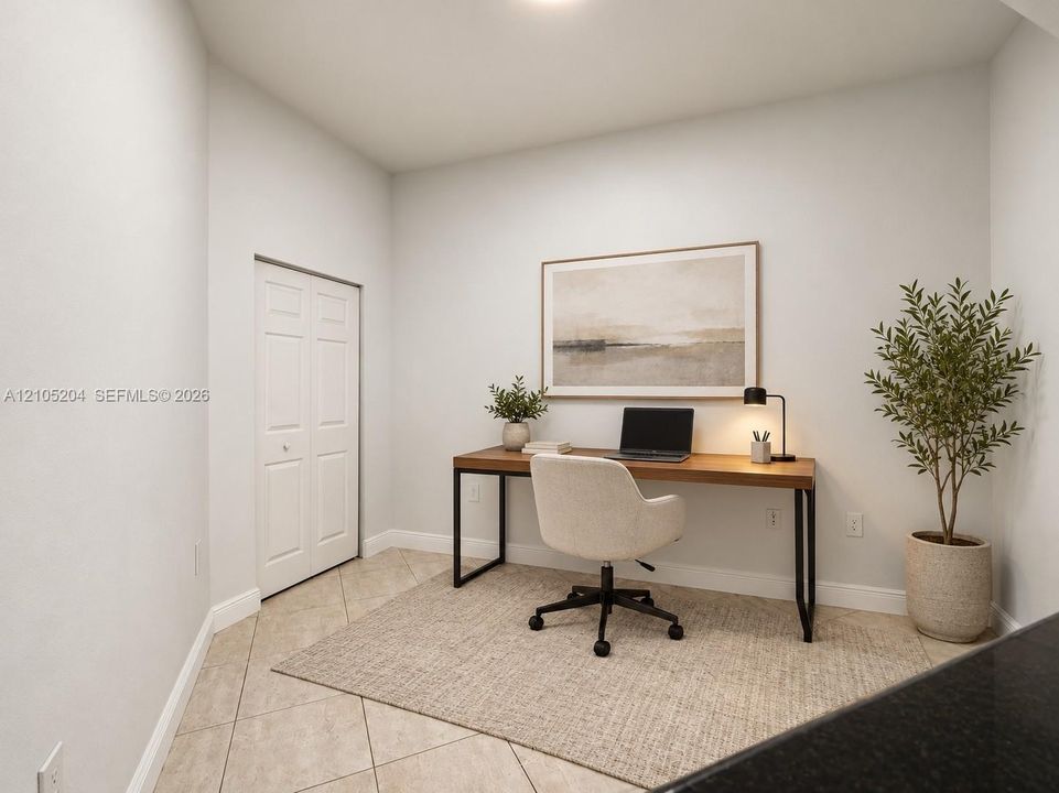 Den area with closet