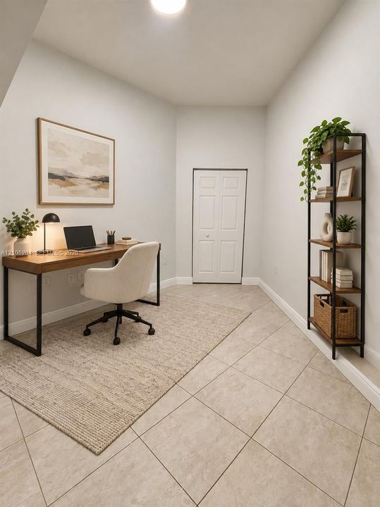 Den area with closet