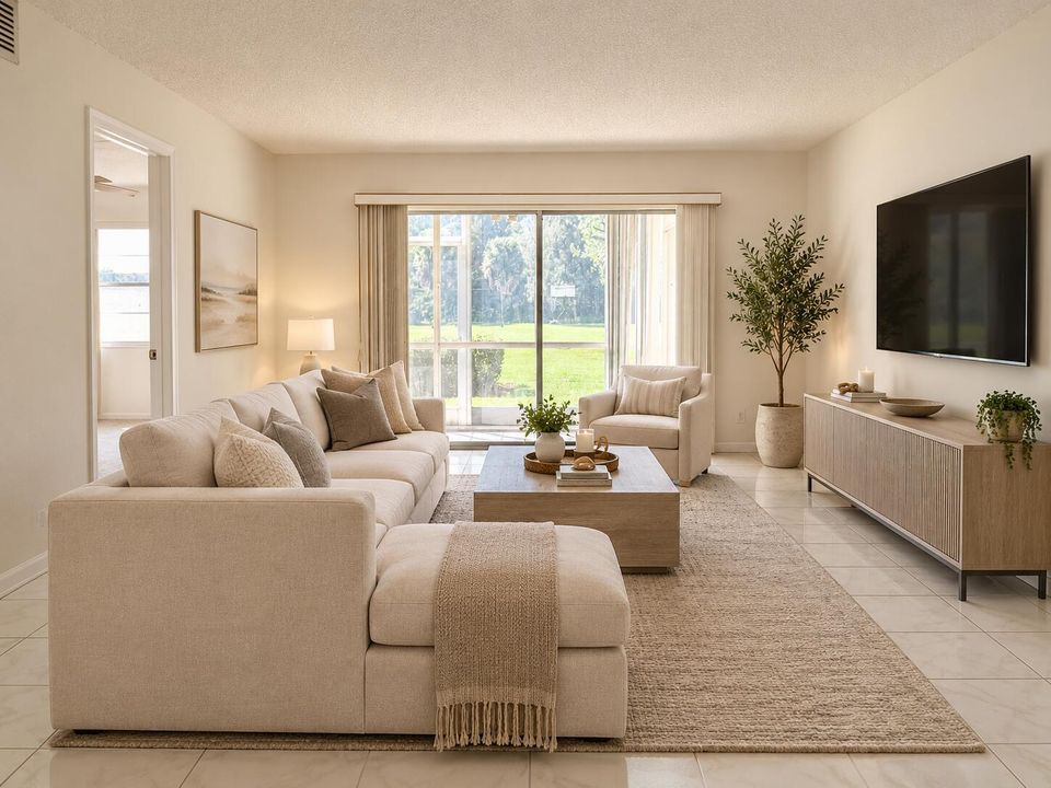 Living room staged with AI