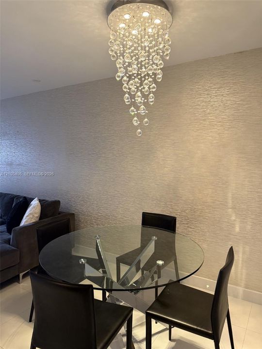 Recessed crystal chandelier
