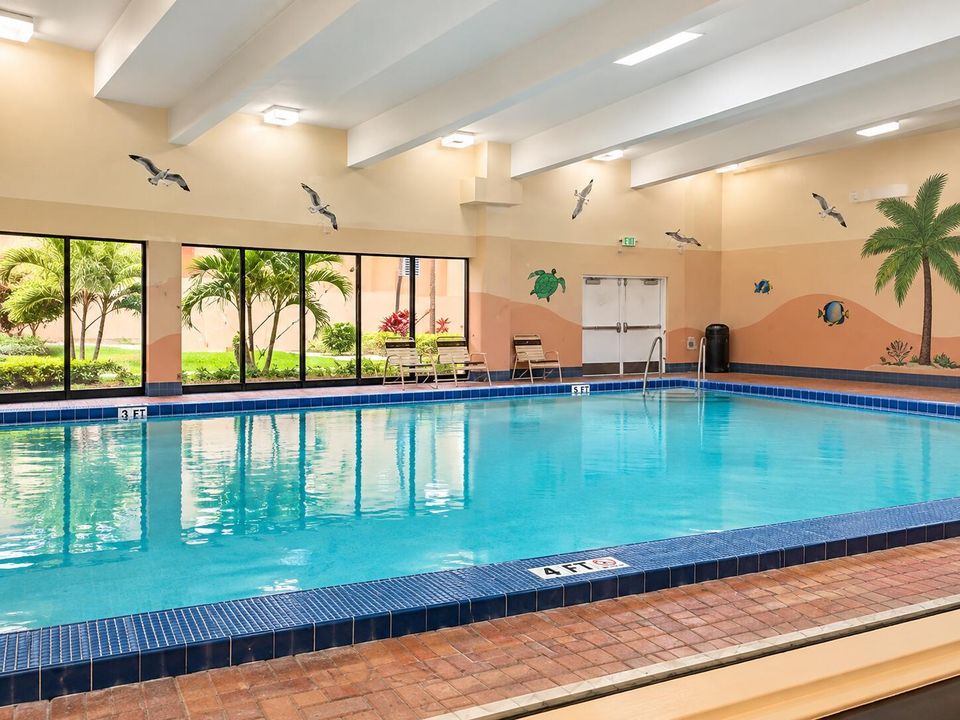 Bright Tropical Indoor Pool Facility