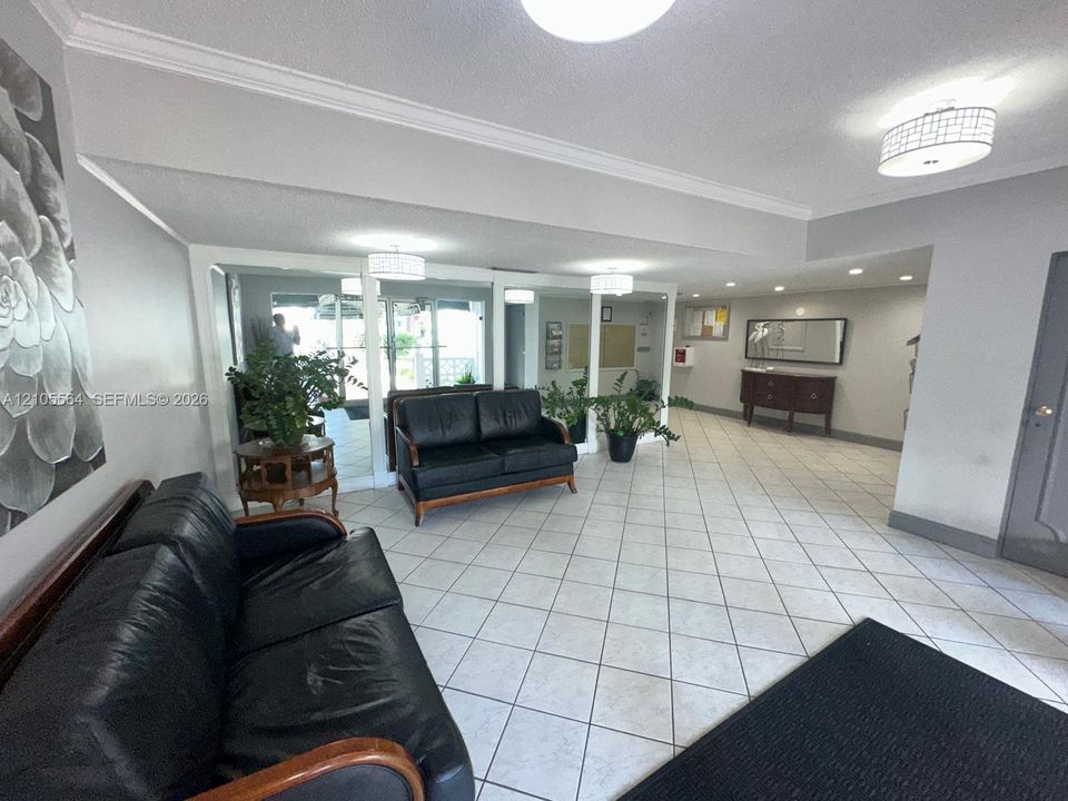 White tile flooring in a diamond pattern