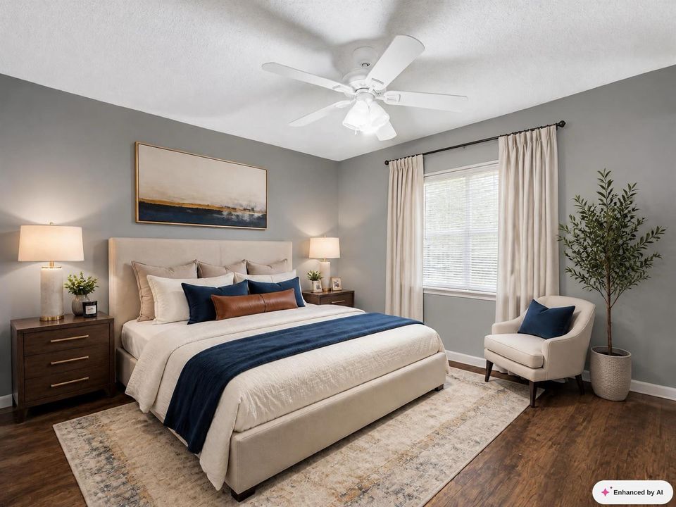 Primary Bedroom Staged