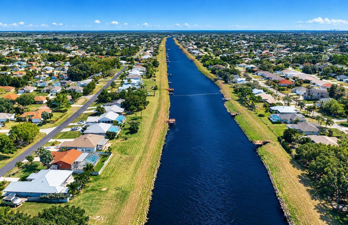 Aerial Canal Neighborhood Panorama