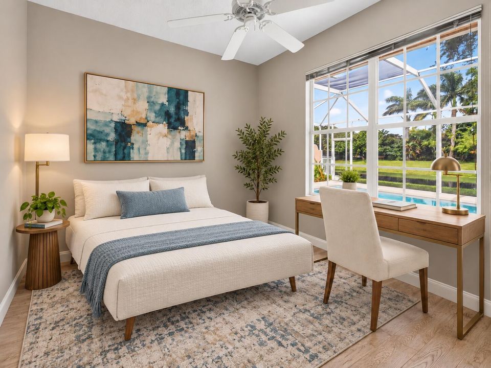 Virtually Staged den to guest room
