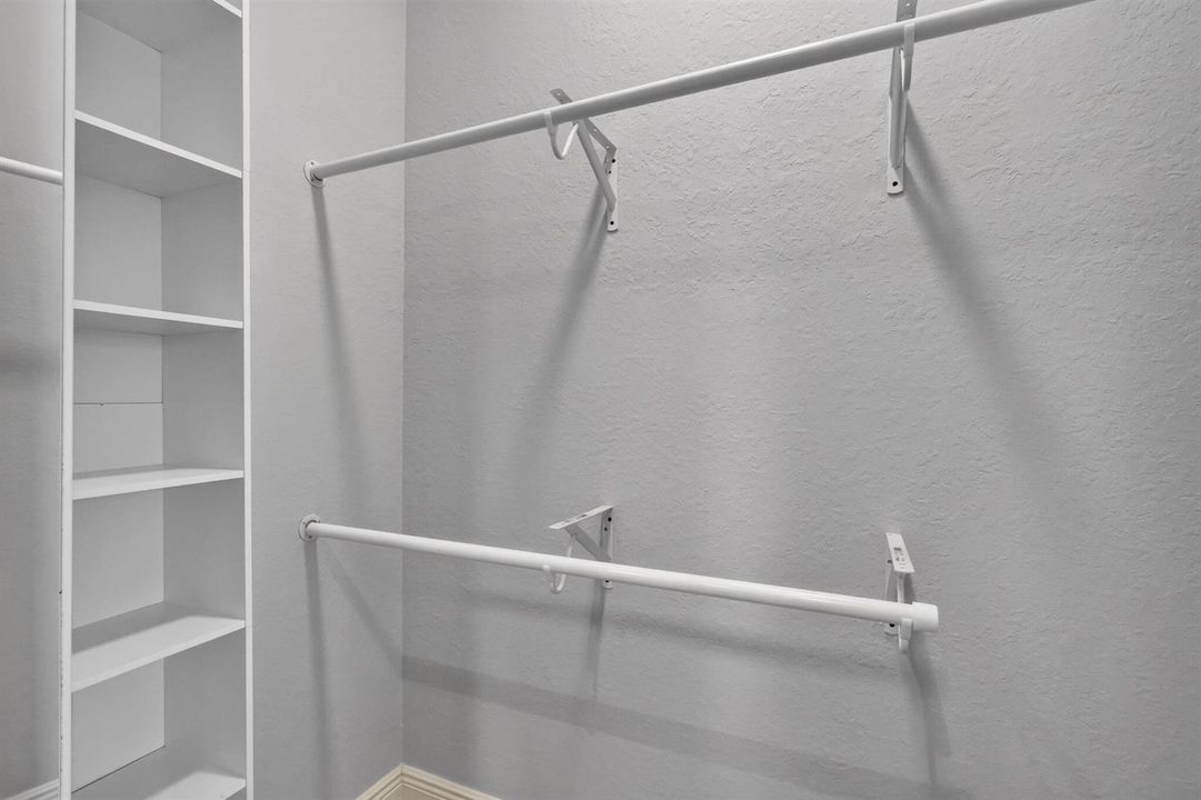 Walkin closets in primary bedroom